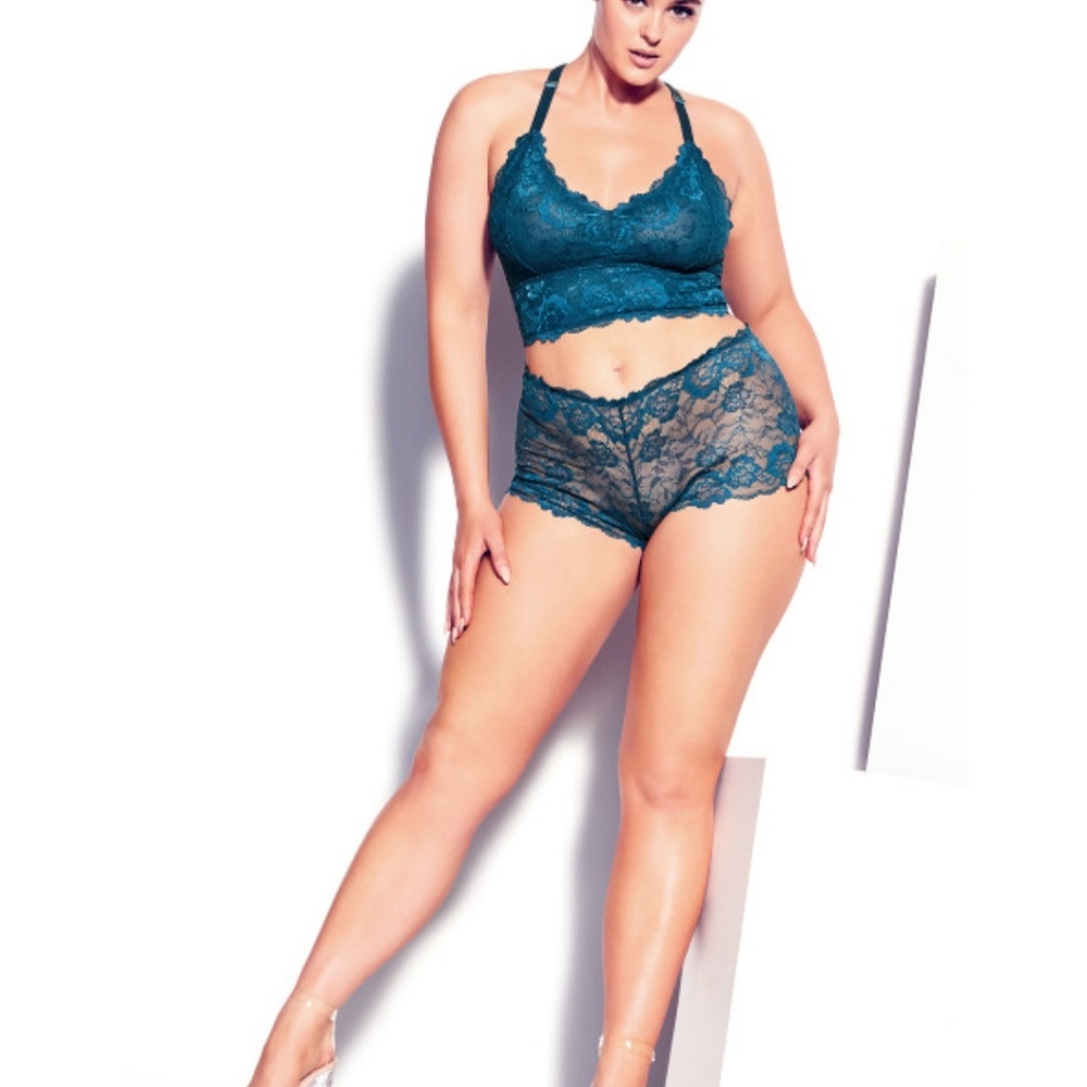 Kira lace boyshort color Poseidon